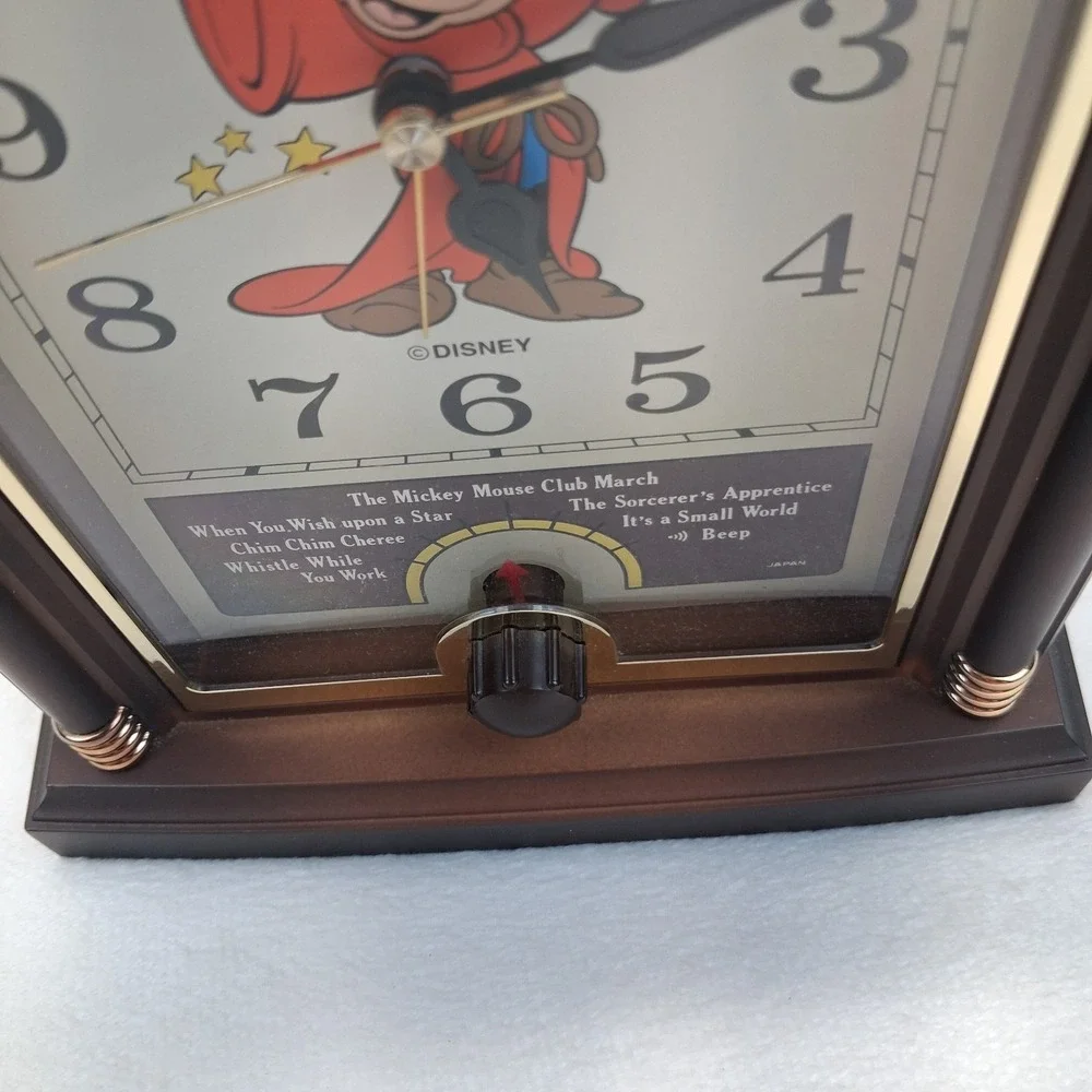Vintage Seiko QFD211B Disney Mickey Mouse Sorcerer Musical Alarm Clock Tested